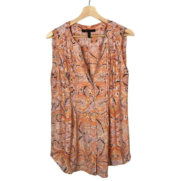 BCBGMAXAZRIA X REVOLVE Orange & Pink Ambrosia Combo Printed Tank Top S - Picture 1 of 5